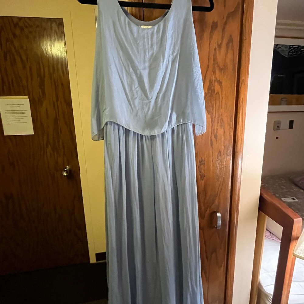 Elegant Light Blue Maxi Dress